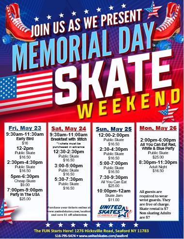 United Skates Seaford Memorial Day Weekend 2025