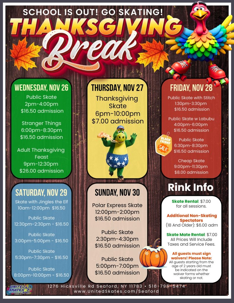 Thanksgiving Break 2025 United Skates Seaford