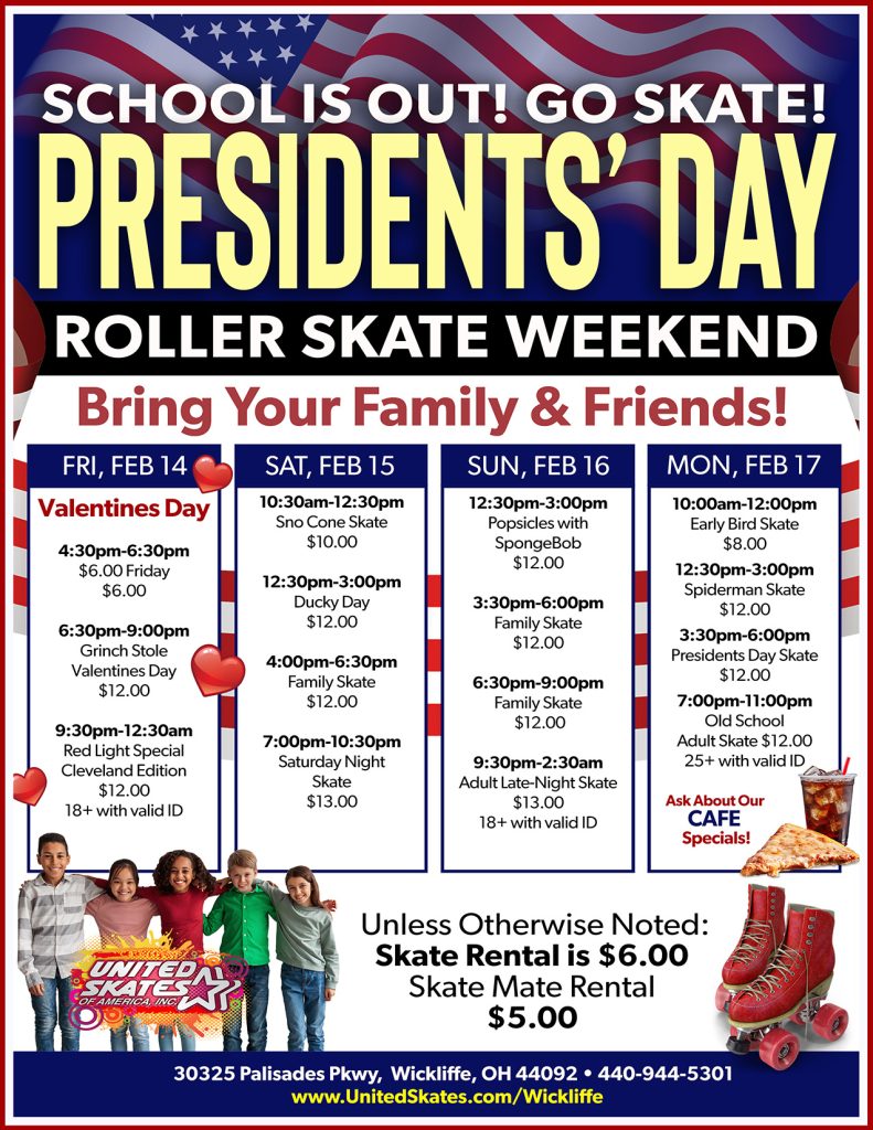 United Skates Wickliffe Presidents Day Weekend 2025
