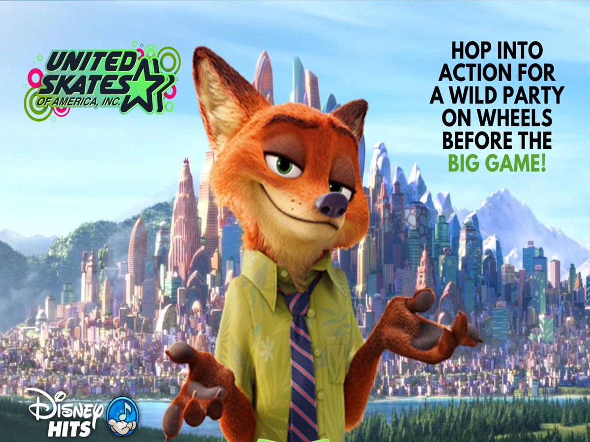 Zootopia Disney Hits Skate with Nick Wilde at United Skates RI