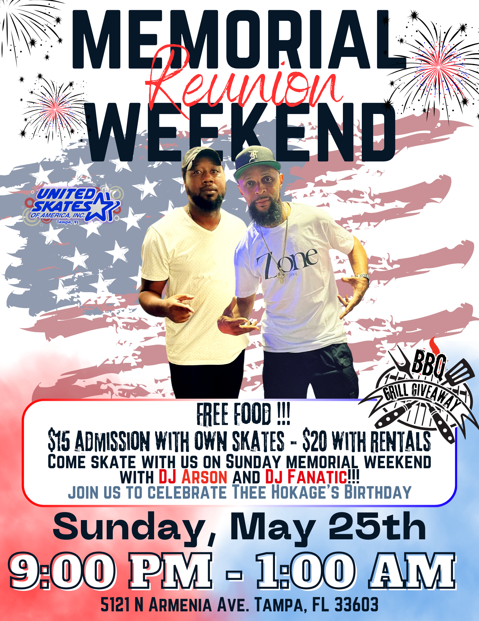 United Skates Tampa Memorial Day weekend Adult