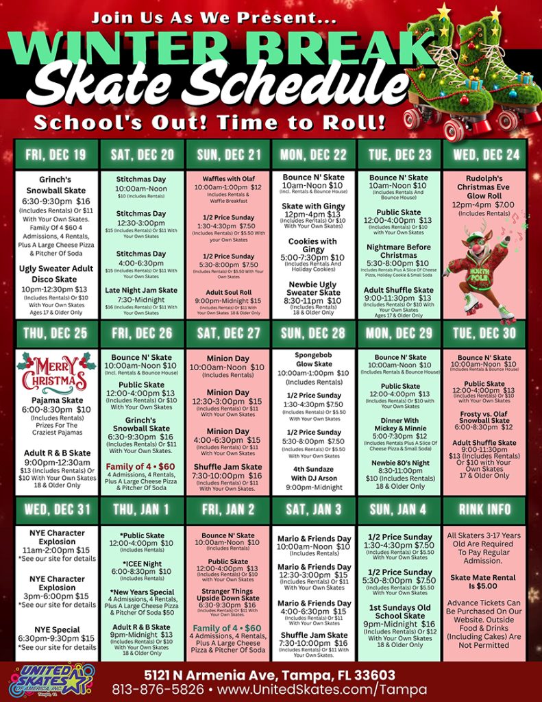 Winter Break 2025 United Skates Tampa