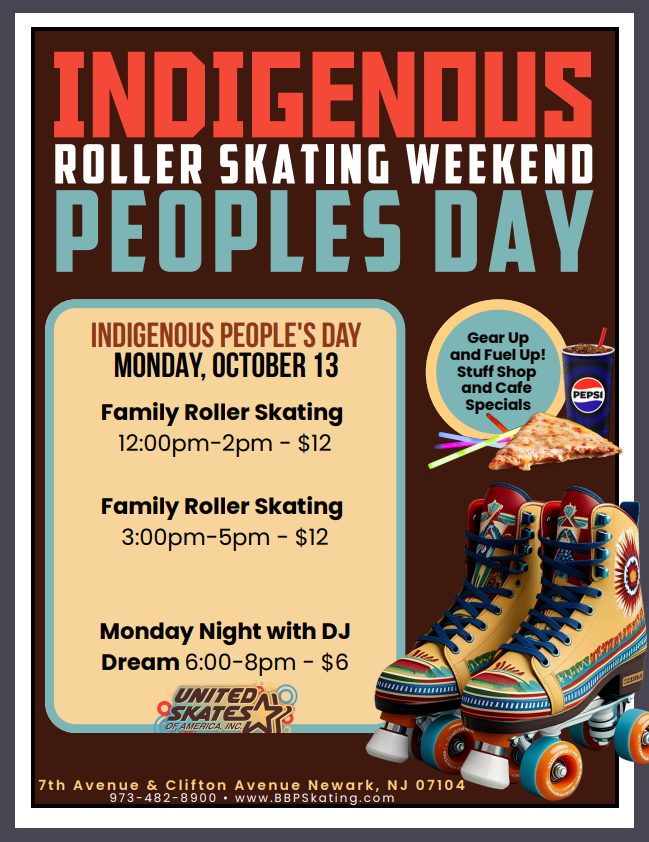 School is out Monday, Oct 13th and BBP Skating is Open