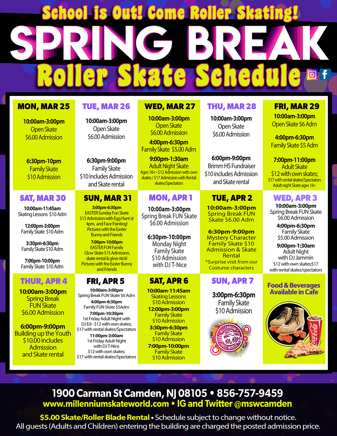 Millennium Skate World Spring Break 2024