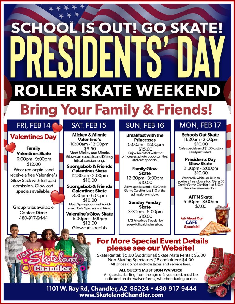 Skateland Chandler Presidents Day Weekend 2025
