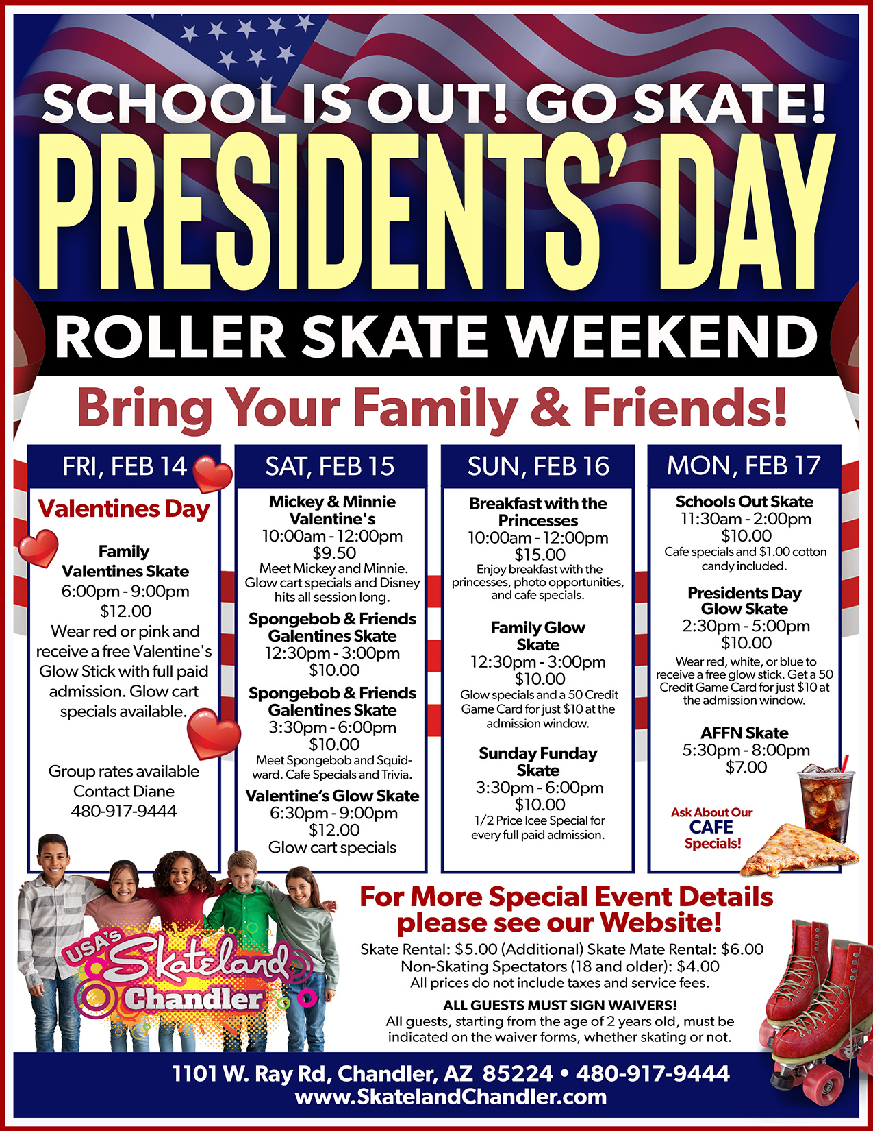 Skateland Chandler Presidents Day Weekend 2025