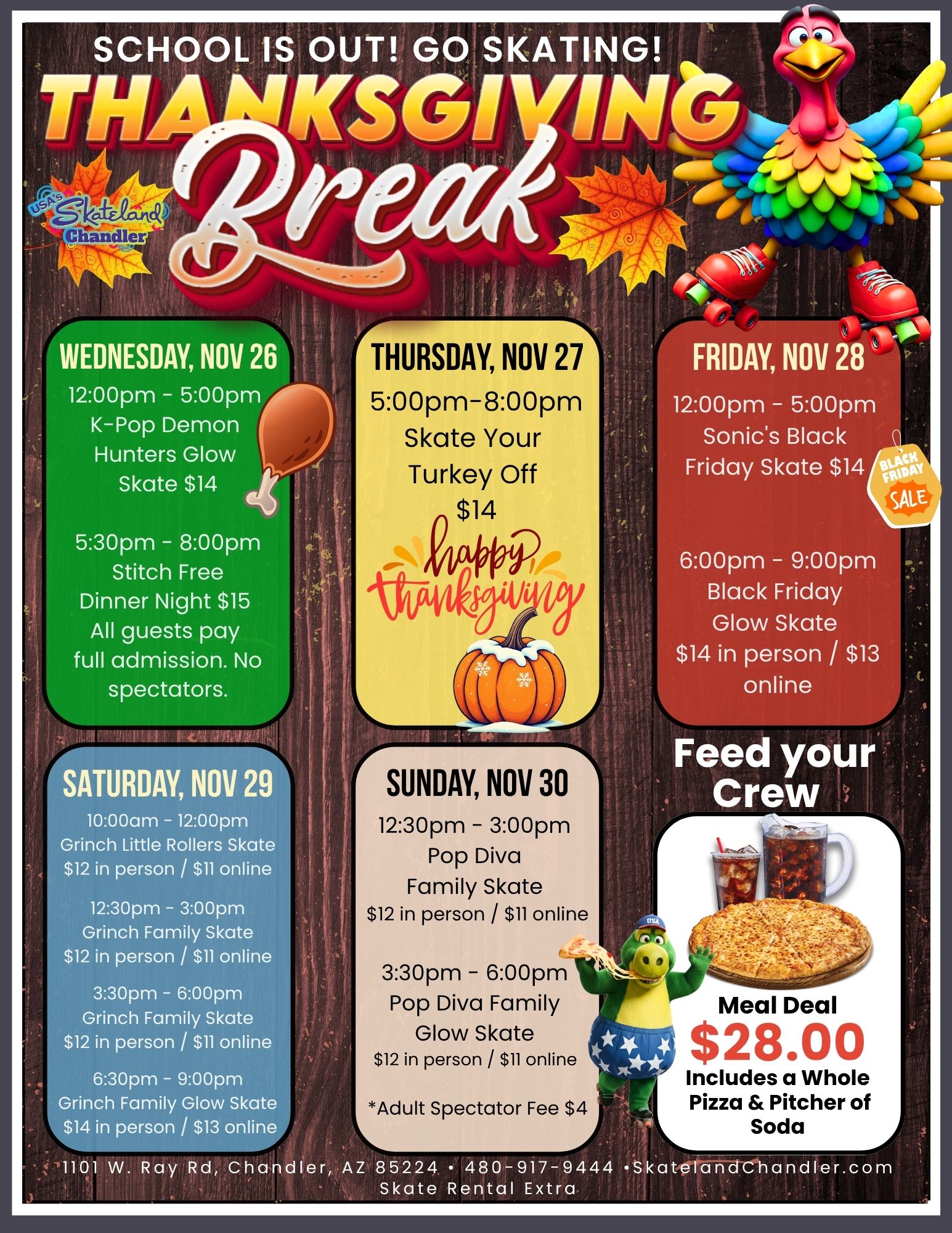 Skateland Chandler Thanksgiving Break 2025