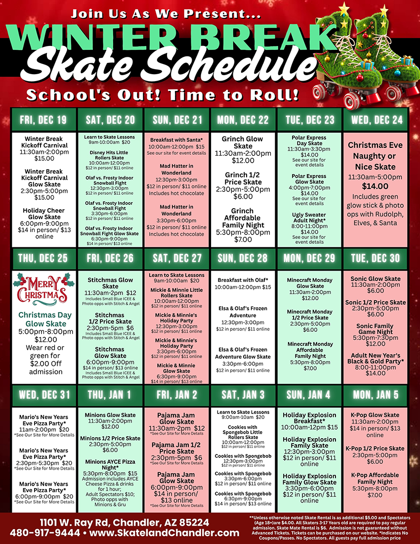 Winter Break 2025 Skateland Chandler