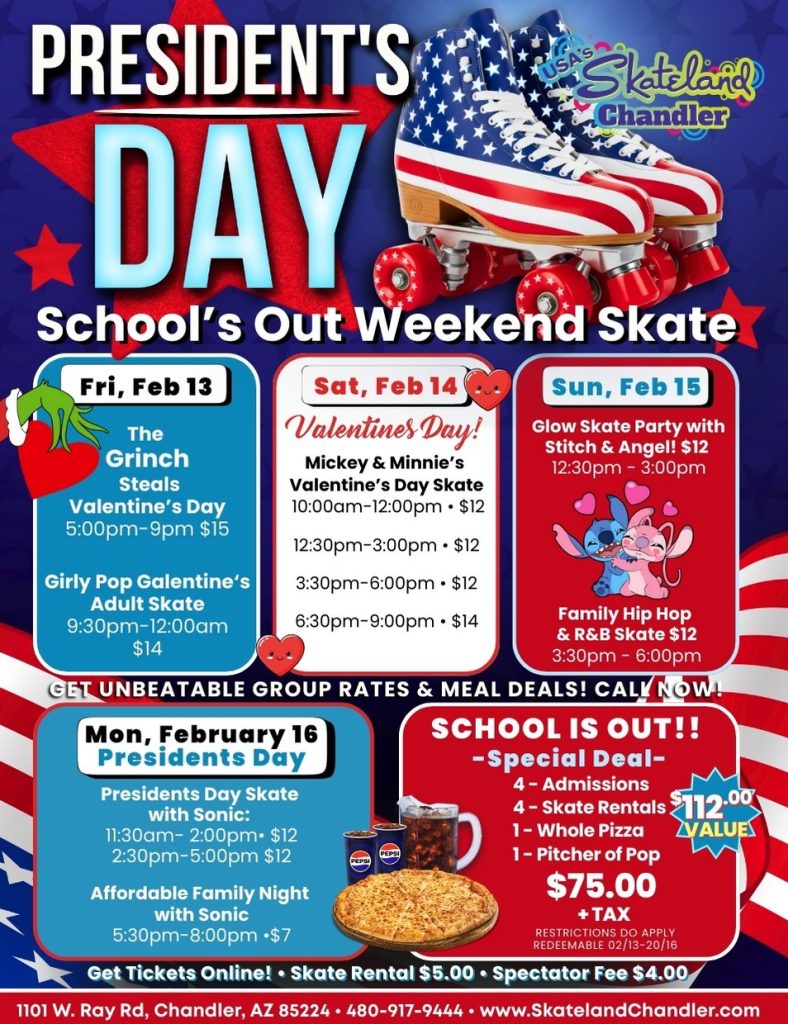 Schools Out for Presidents Weekend - Come Roller Skate