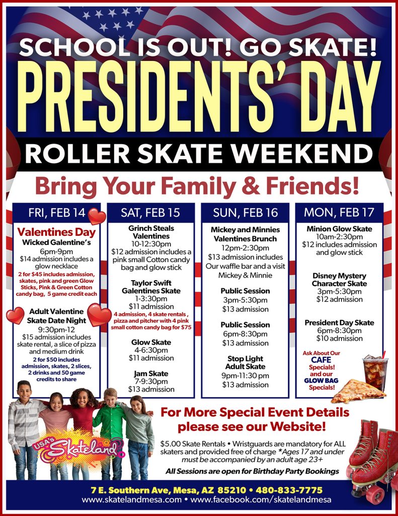 Skateland Mesa Presidents Day Weekend 2025