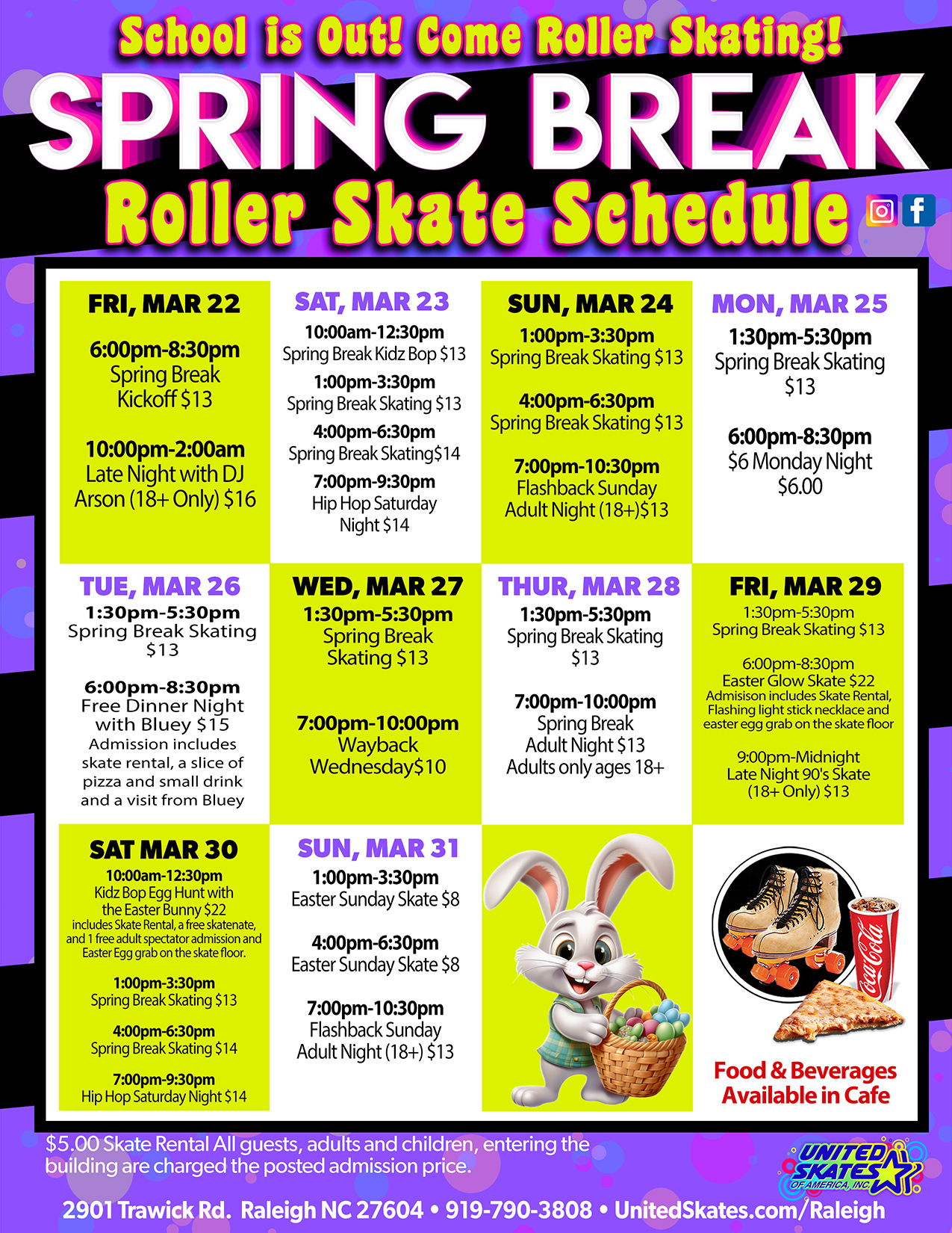 United Skates Raleigh Spring Break 2024
