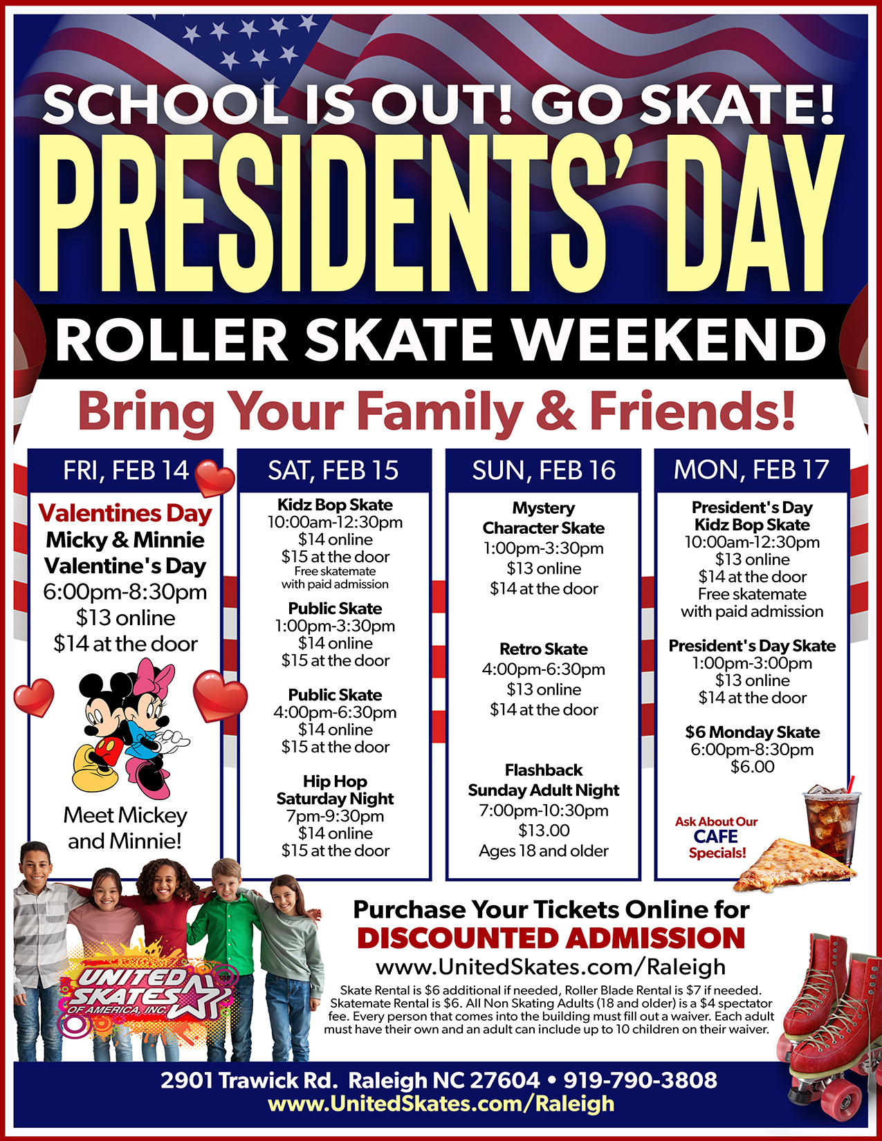United Skates Raleigh Presidents Day Weekend 2025