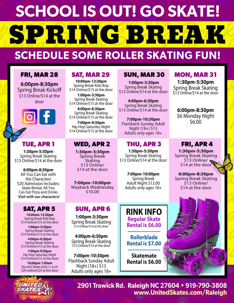United Skates Raleigh Spring Break 2025