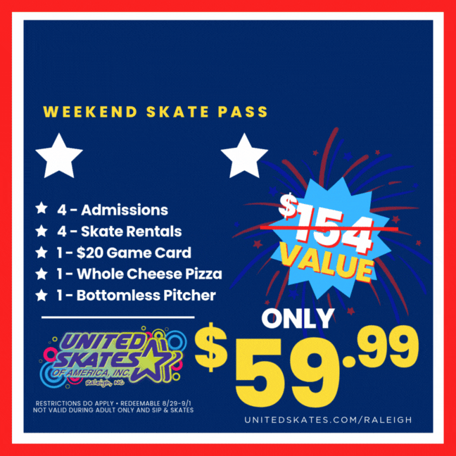 United Skates Raleigh Labor Day Weekend Pass