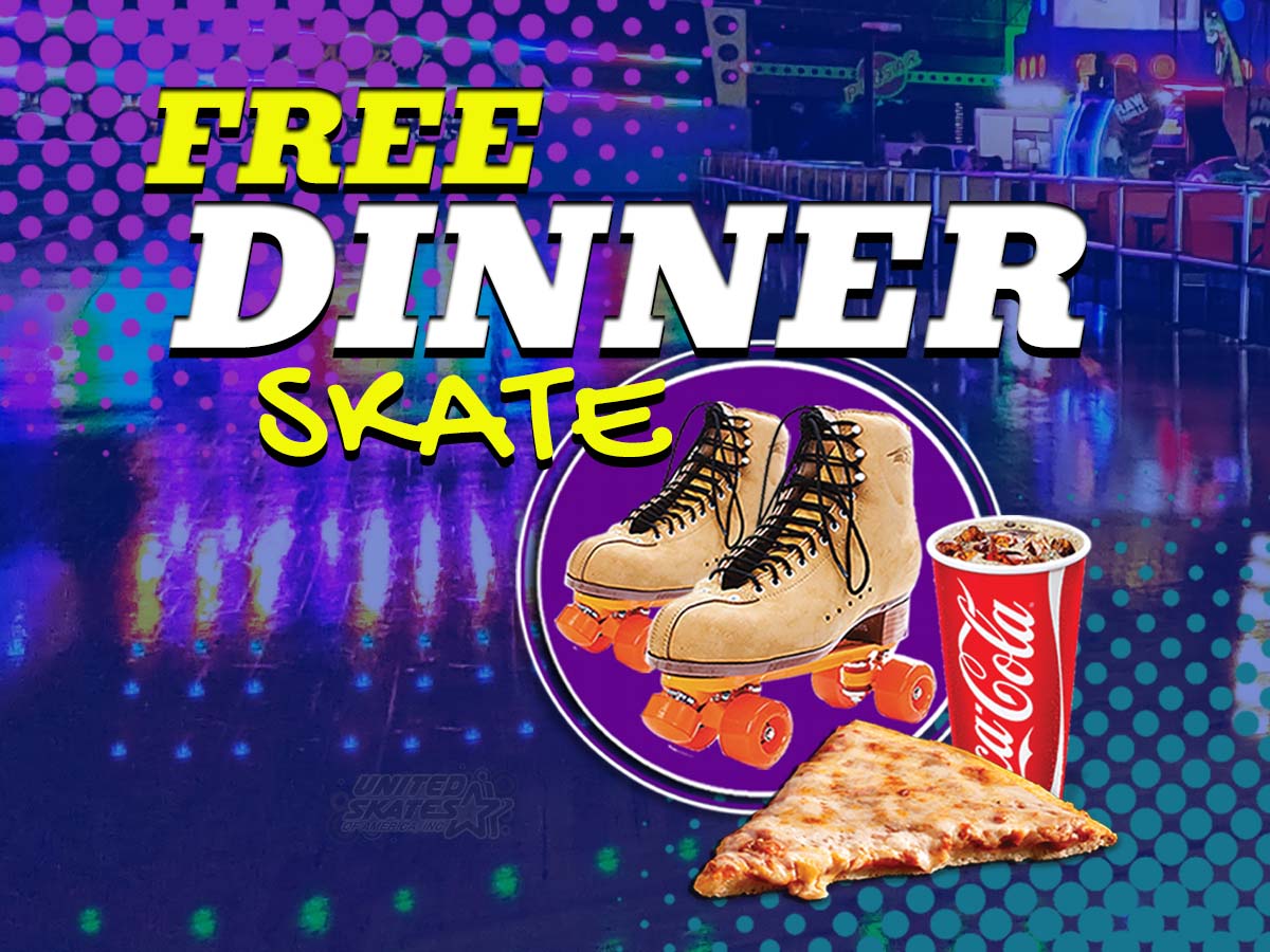 free dinner skate at skate world