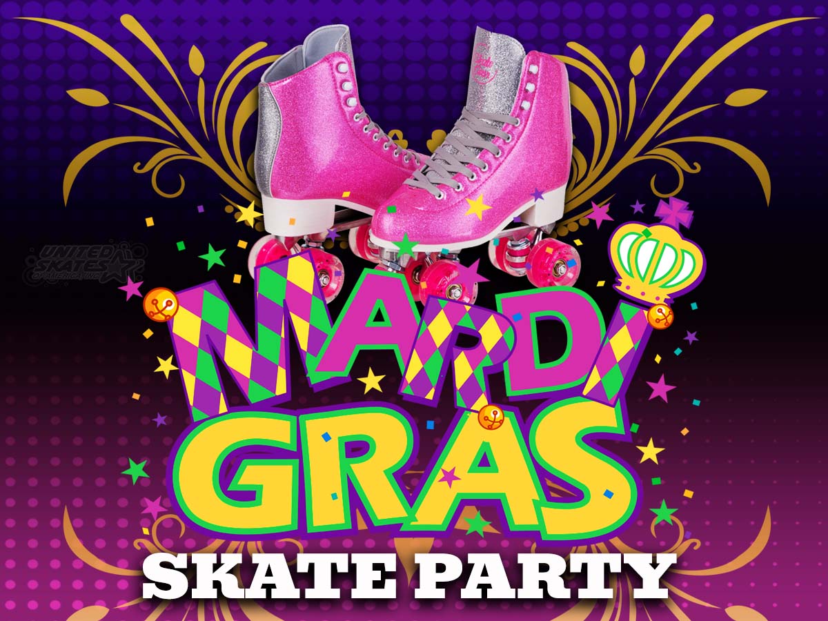 mardi gras skate at skate world
