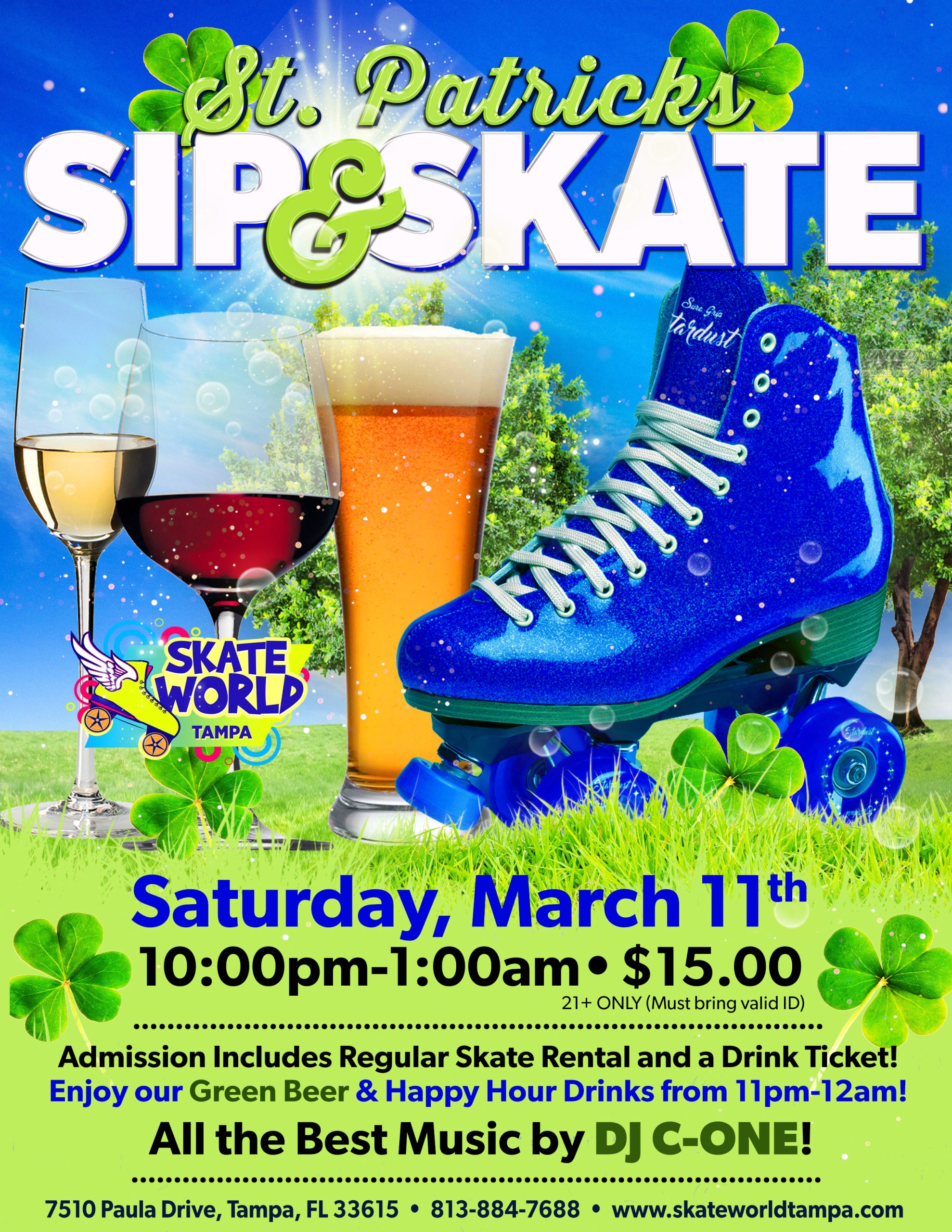 St. Patricks Sip & Skate at Skate World