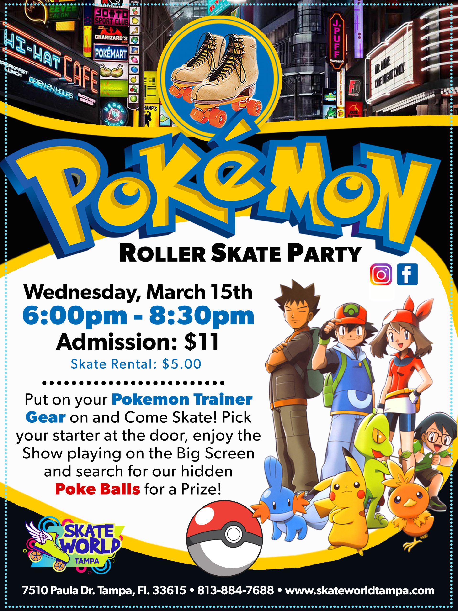 pokemon skate at skate world