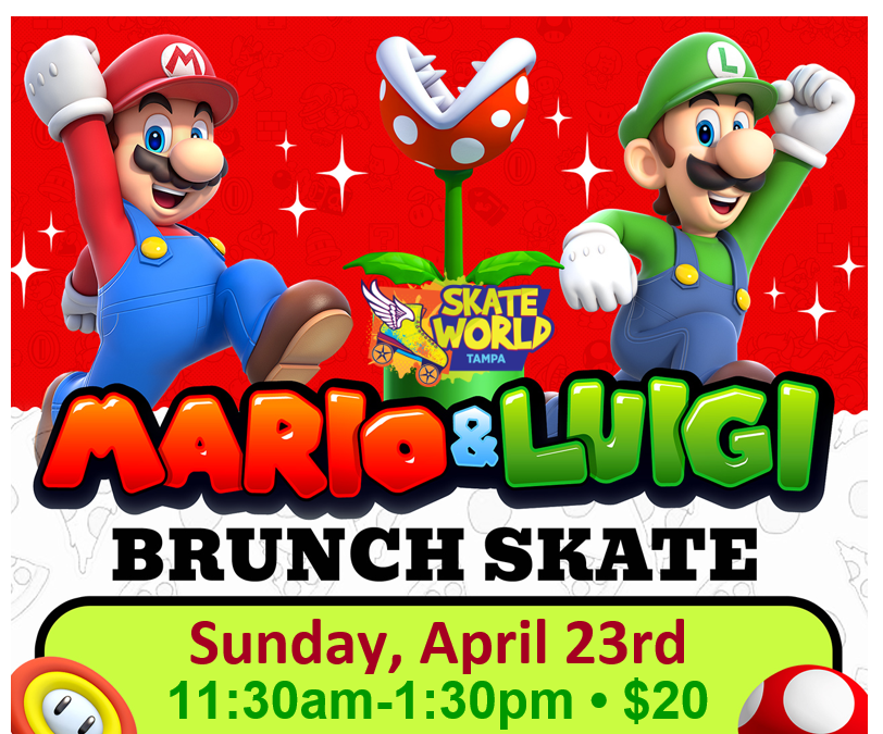 mario and luigi brunch skate at skateworld