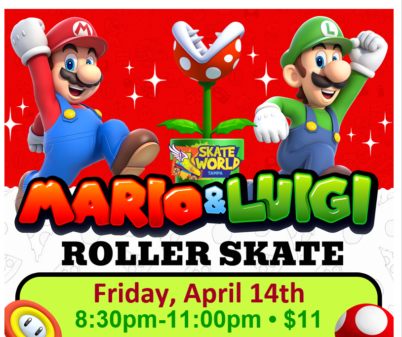 mario and luigi skate at skateworld