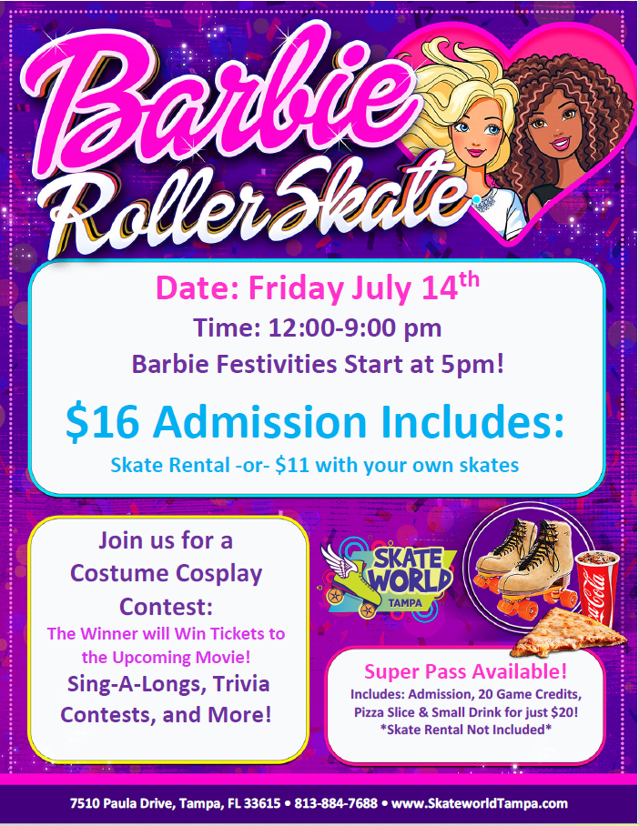 barbie skate at skate world