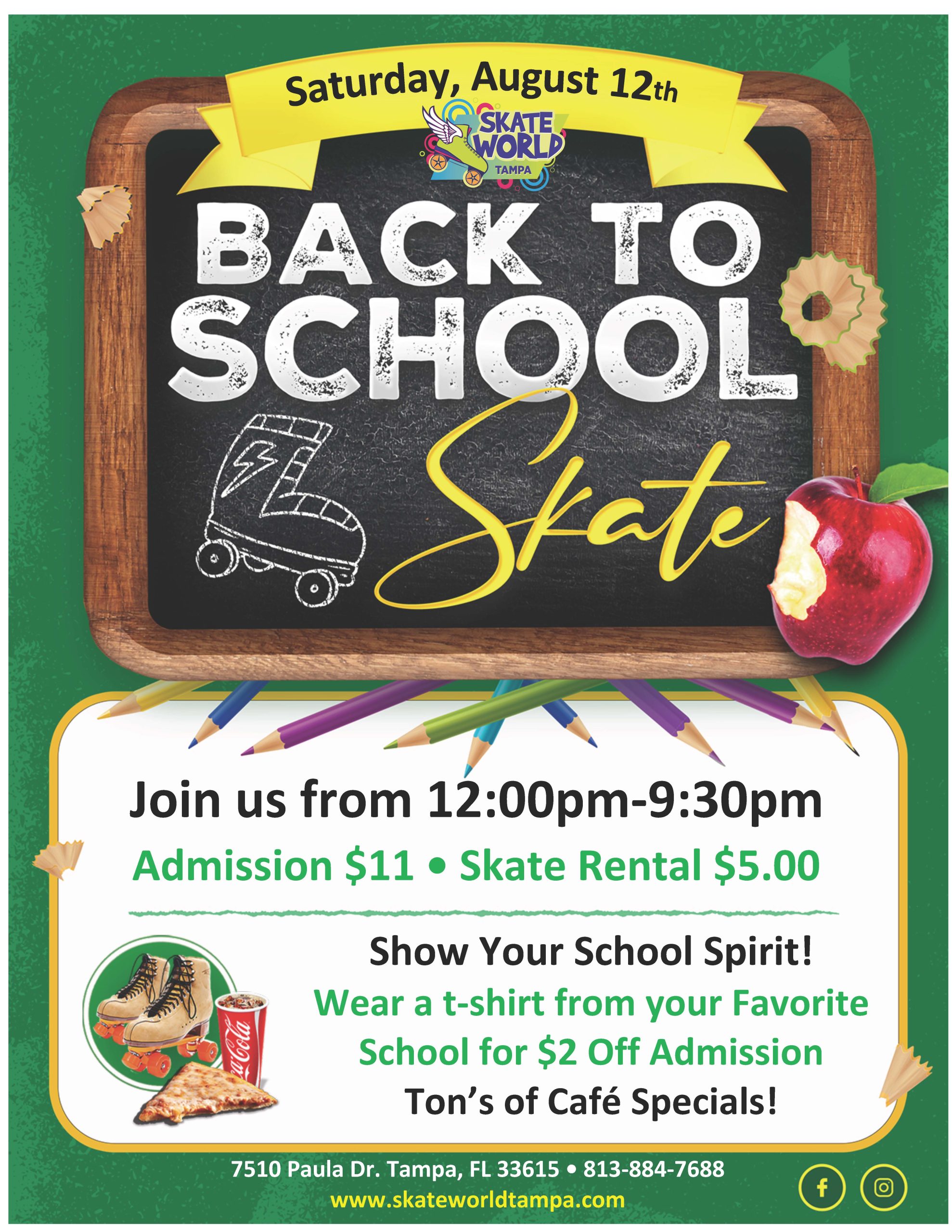 back to school skate at skate world tampa