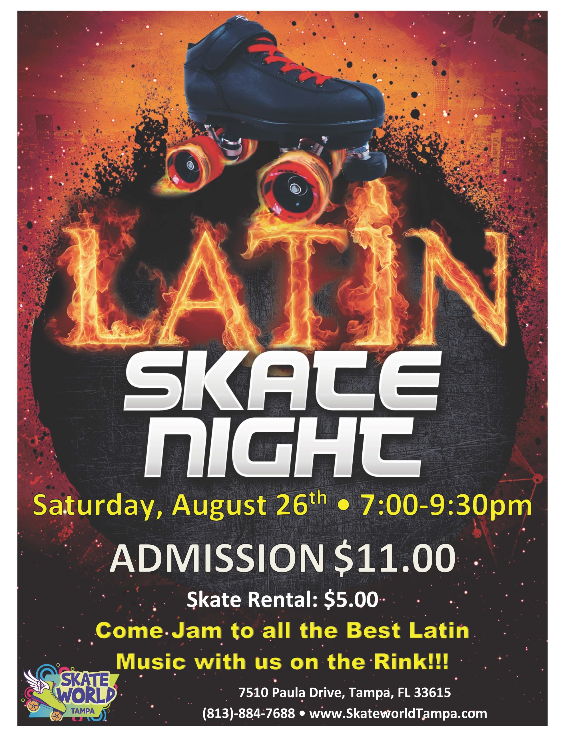 latin night skate at skate world tampa