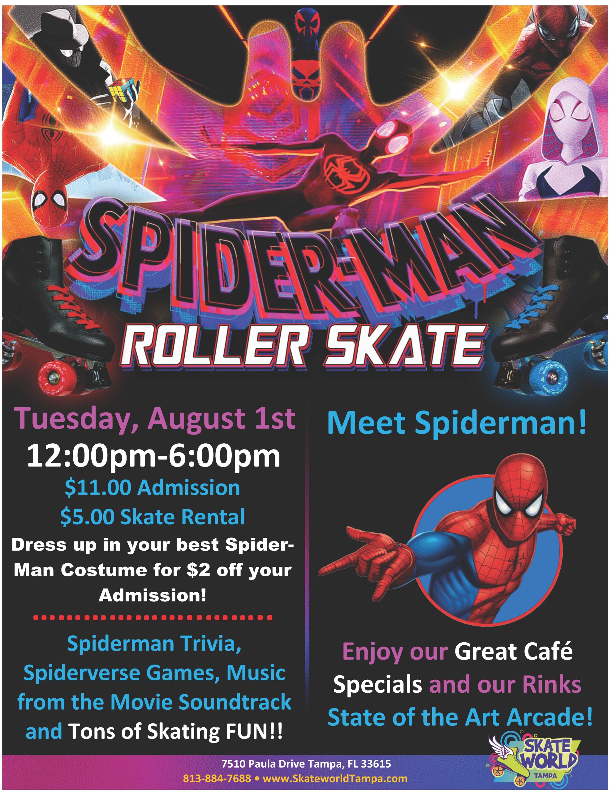 spiderman skate at skate world