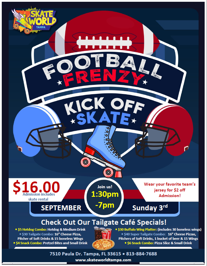 football frenzy kick off skate at skate world tampa