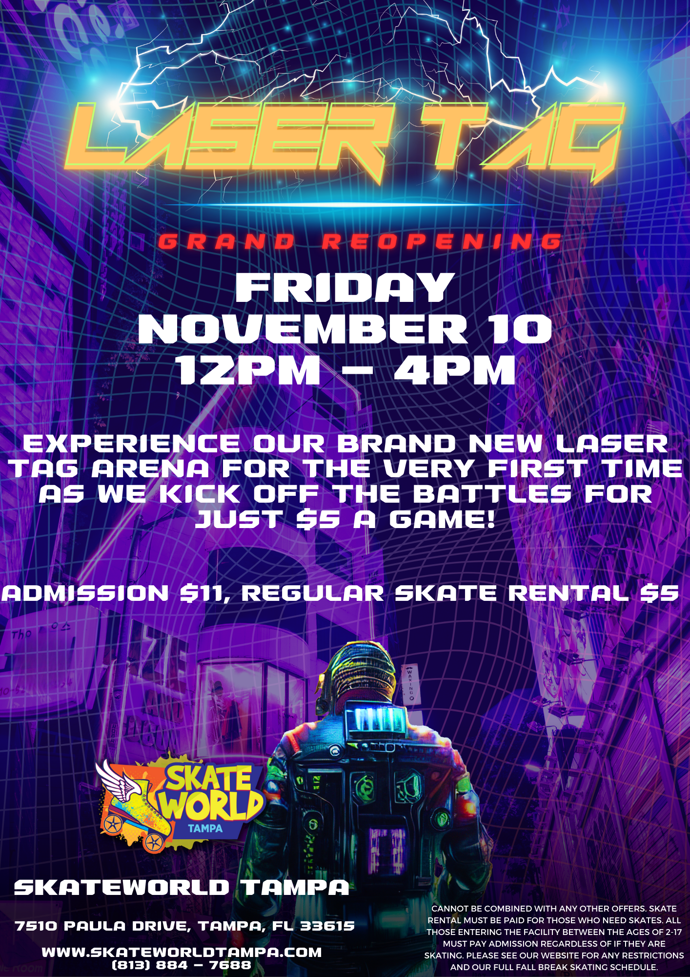 laser tag grand reopening skate at skate world tampa