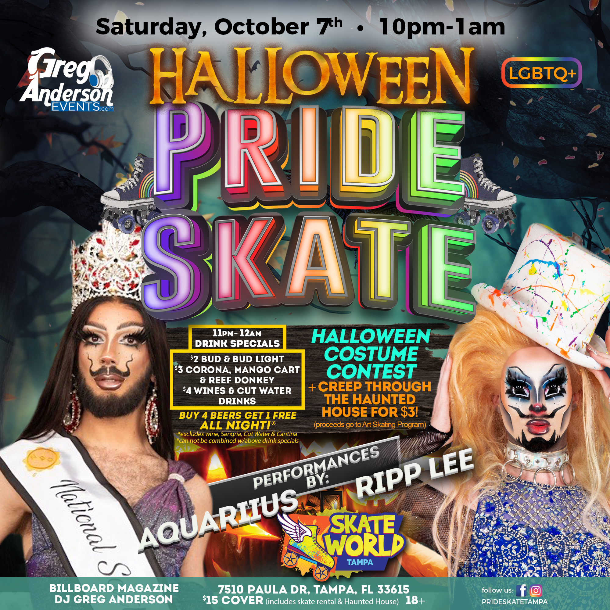 Halloween pride skate at skate world tampa