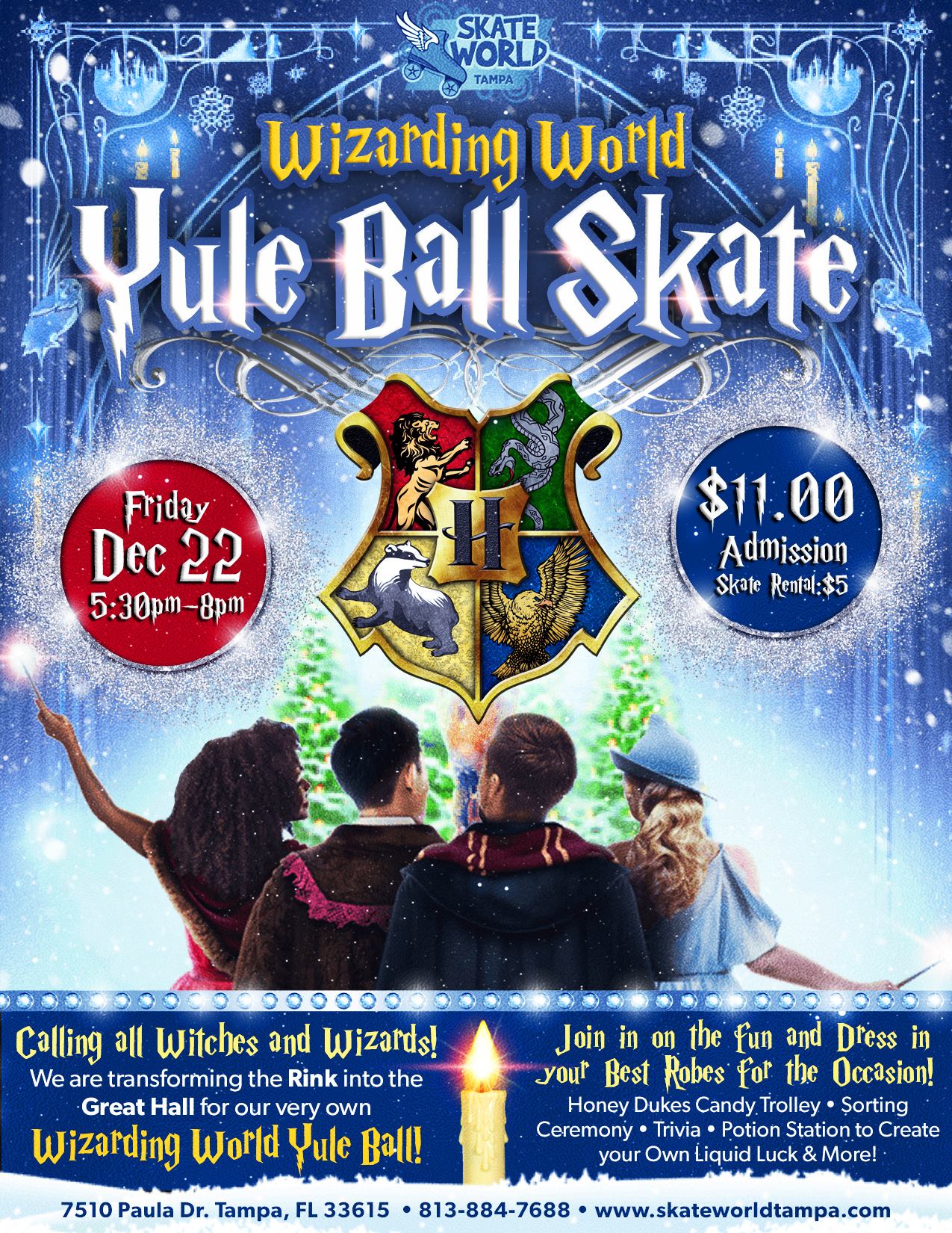 wizarding world yule ball skate at skate world tampa