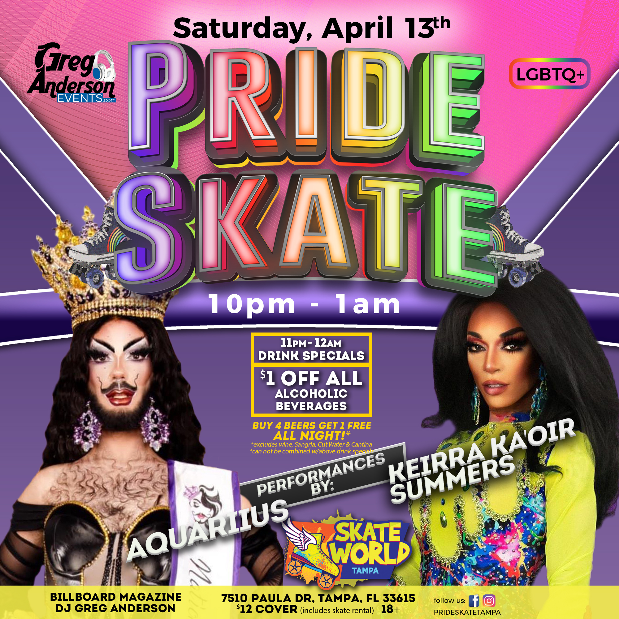 18+ Pride Skate Adult Night at Skateworld Tampa!