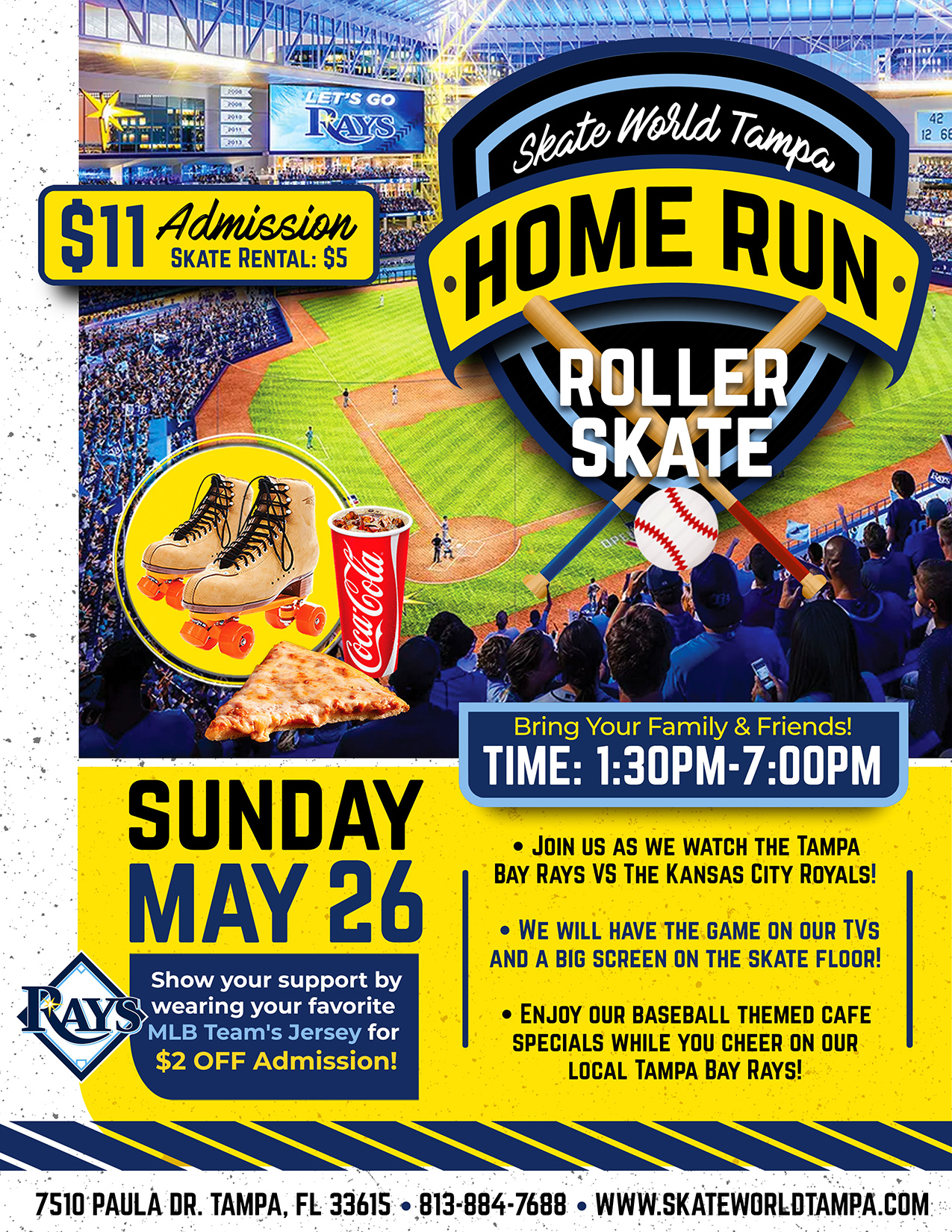 Home Run Roller Skate at Skate World Tampa! Baseball Themed Skating!