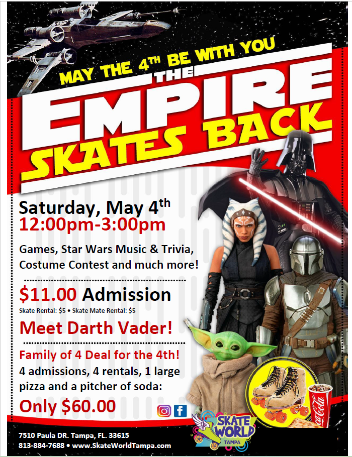 May the 4th be with you star wars skating at skate world tampa!