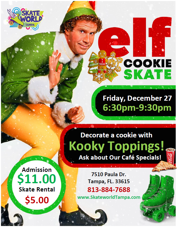 Elf cookie skate at Skateworld Tampa