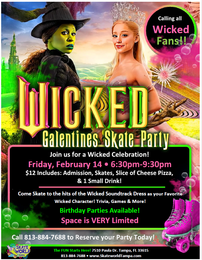 Wicked Galentine's Skate Party 2025 at Skateworld Tampa