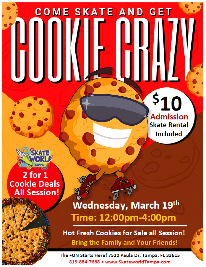 Cookie Crazy Skate at Skateworld Tampa