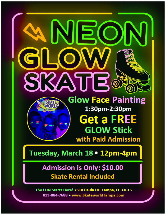 Neon Glow Skate at Skateworld Tampa 2025