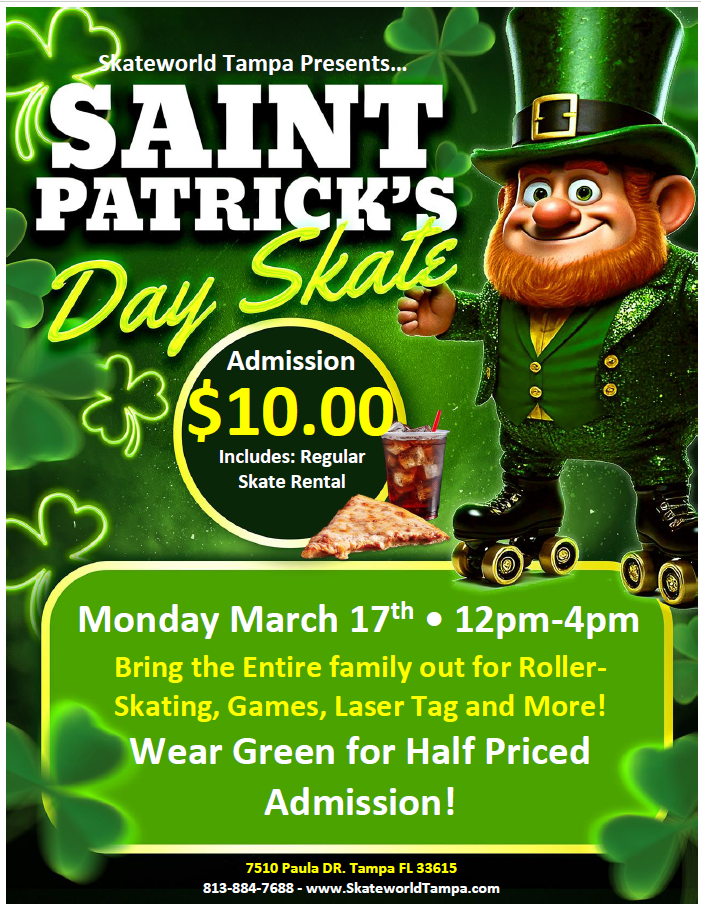 St Patricks day Skate at Skateworld Tampa