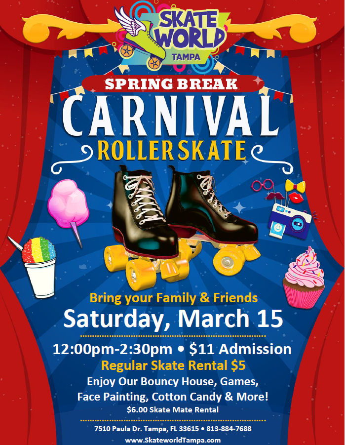Spring Break Carnival Skating at Skate World Tampa