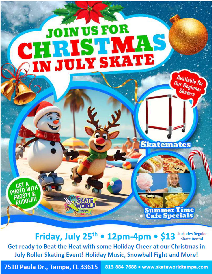 Christmas in July Skating at Skateworld Tampa