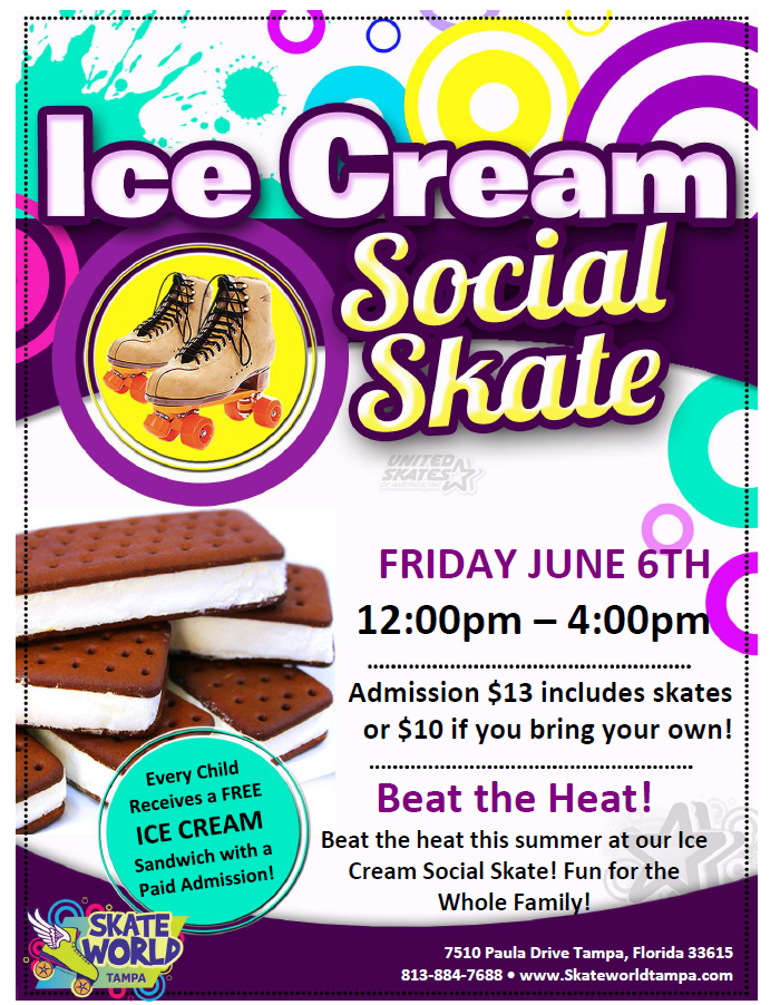 Ice Cream Social Skate at Skateworld Tampa