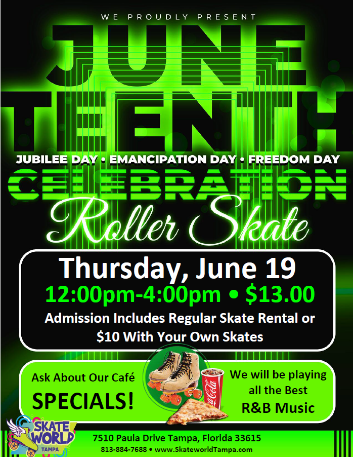 Juneteenth skating at skateworld tampa