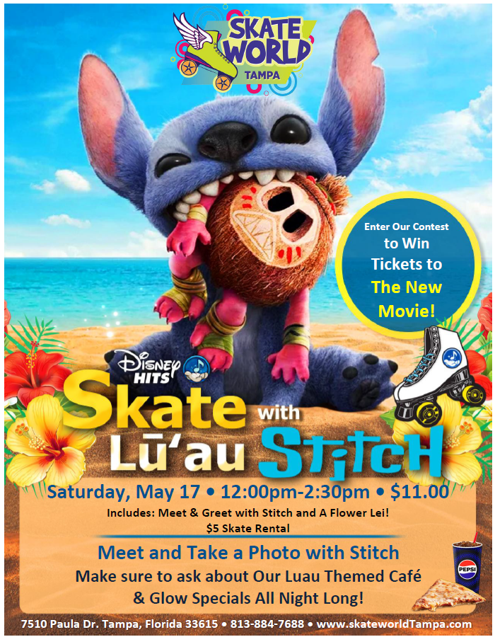 Stitch Luau Skate at Skateworld Tampa