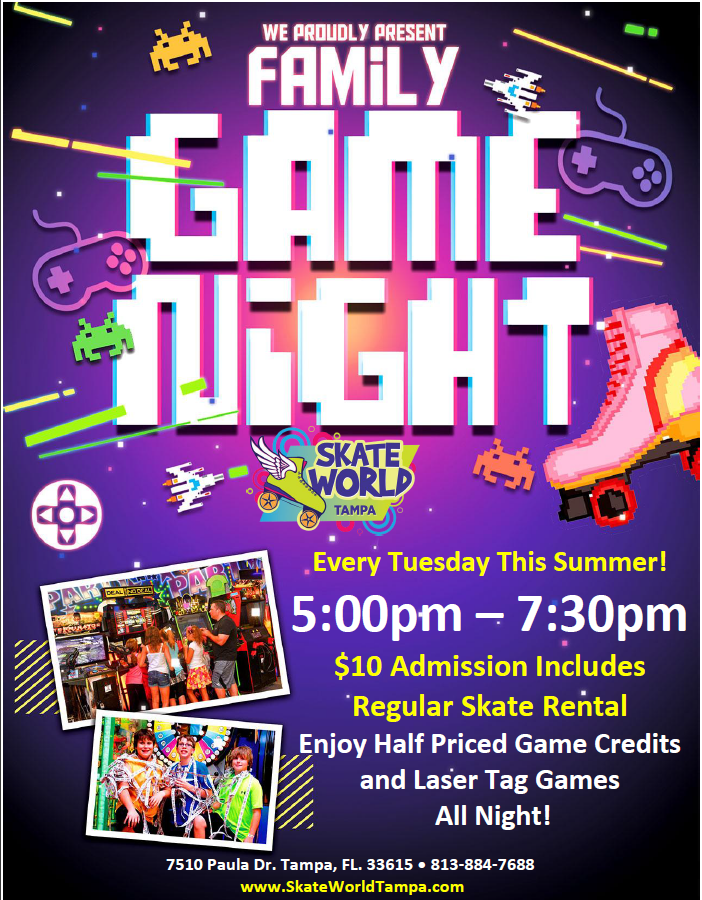 Family Game Night Skating at Skateworld Tampa