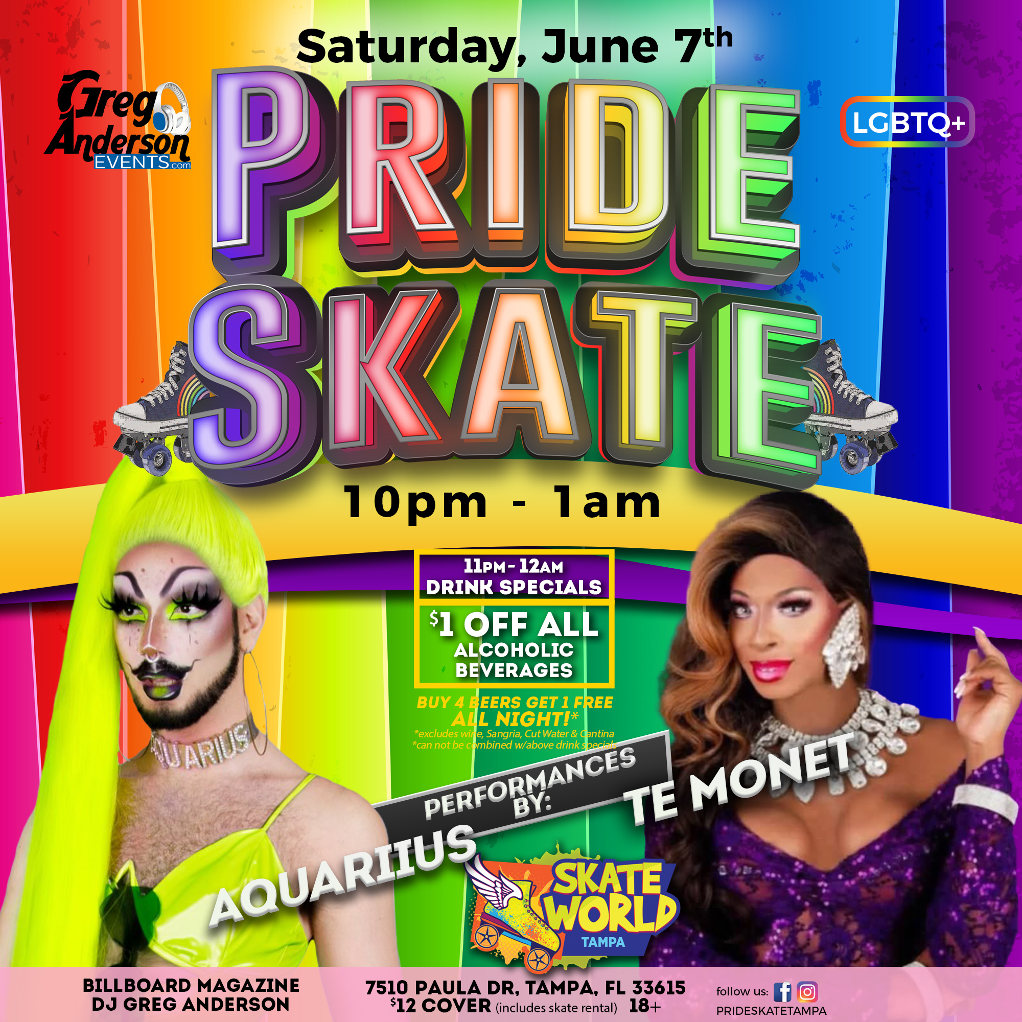 Pride Skate for Pride Month at Skateworld Tampa
