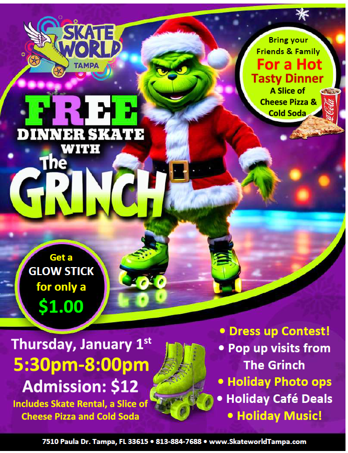 Dinner with the Grinch at Skateworld Tampa