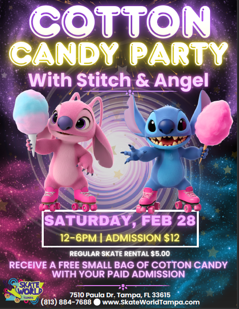 Cotton Candy Skate Party with Stitch and Angel!