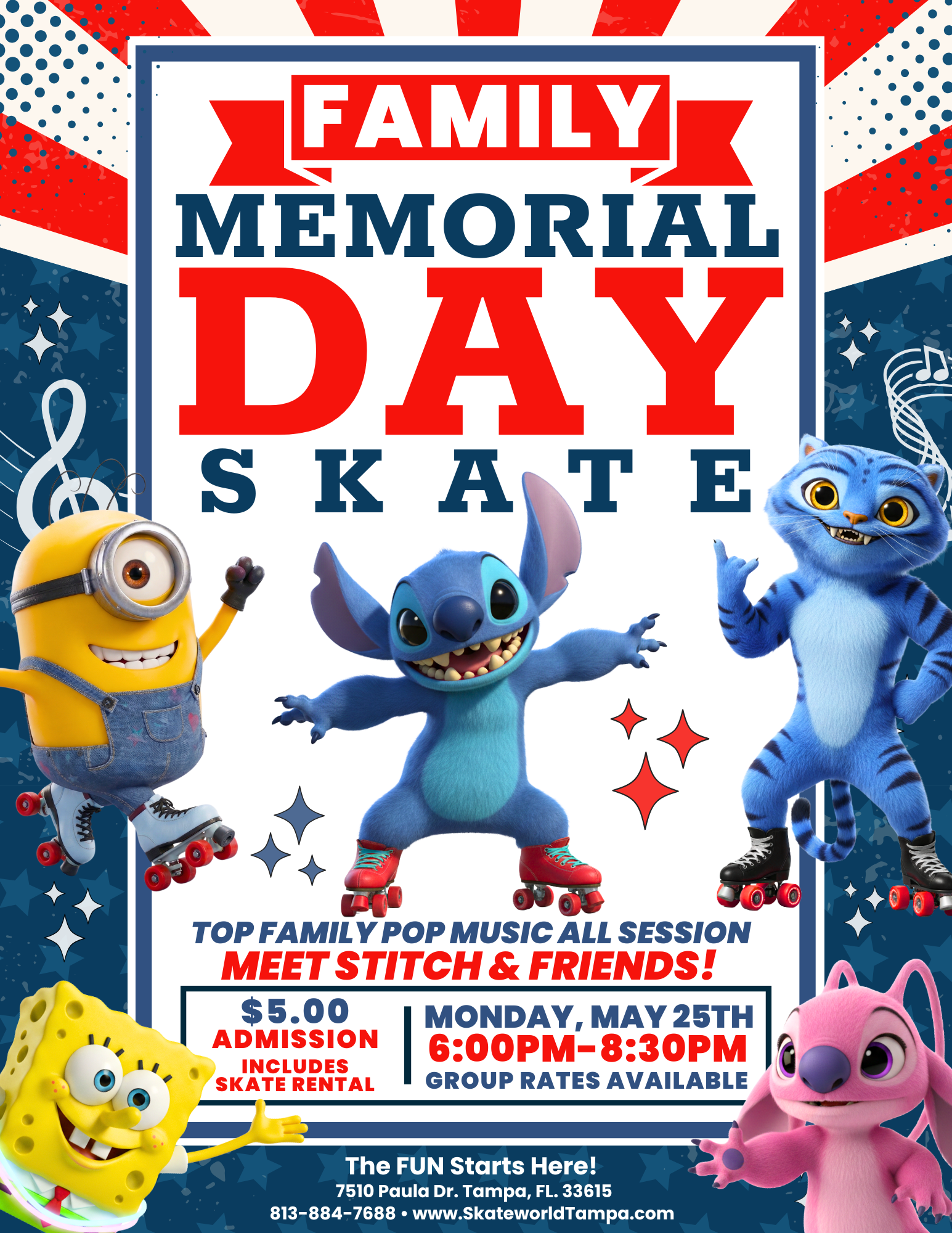 Family Memorial Day Skating and laser tag at Skateworld Tampa
